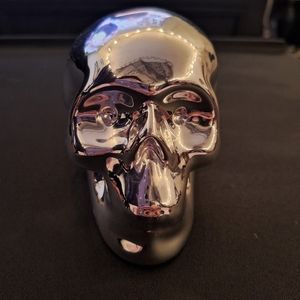 Silver Skull Piggy Bank